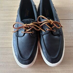 Polo Ralph Lauren Men's Bienne Tumbled Leather Boat Shoes Sz 9.5